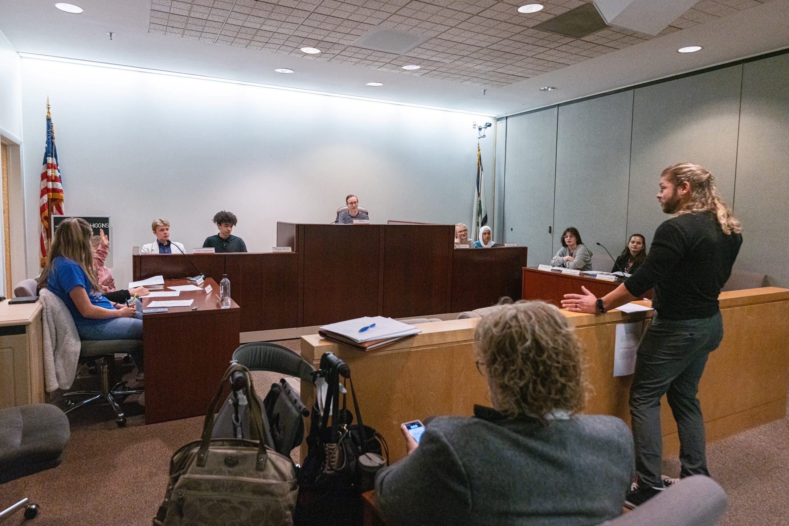 MHS students debate the issues during mock city council meeting